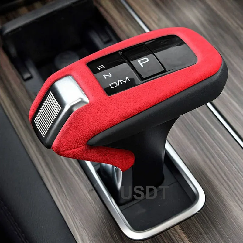 for Great Wall Haval Pao POER Haval H6 3rd Gen 2021 2022 2023 Leather Car Gear Shift Knob Cover Suede Gears Cap Protective Mat