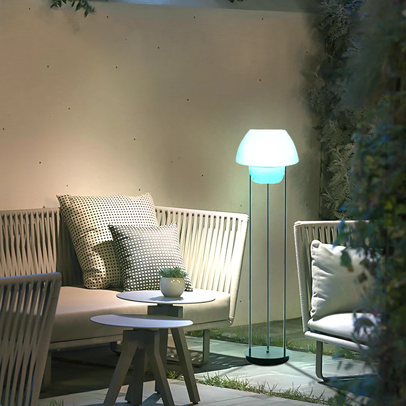 

Outdoor Solar Garden Light Decoration Outdoor Lighting Floor Lamp Speaker RGB Warm White Iron Frame