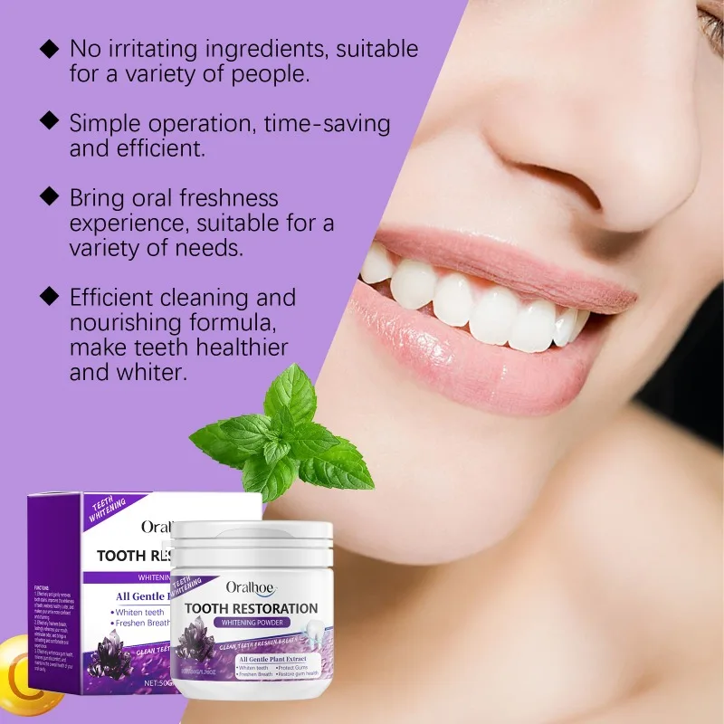 Mint Tooth Powder Fresh Breath 5 Days Teeth W-hitening Remove P-laque Stains Dental Calculus Oral Hygiene Cleaning Fresh Breath