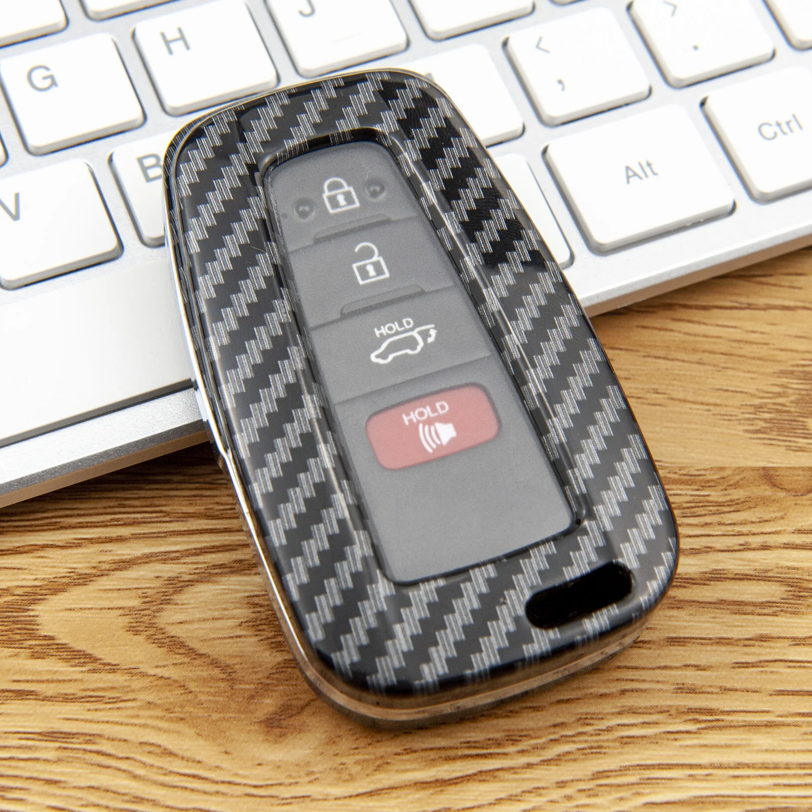 

Чехол для автомобильного смарт-ключа из АБС-пластика из углеродного волокна для Toyota Camry C-HR Avalon Corolla Kluger Prius RAV4 Mirai 4Runner 2016-2024 гг.