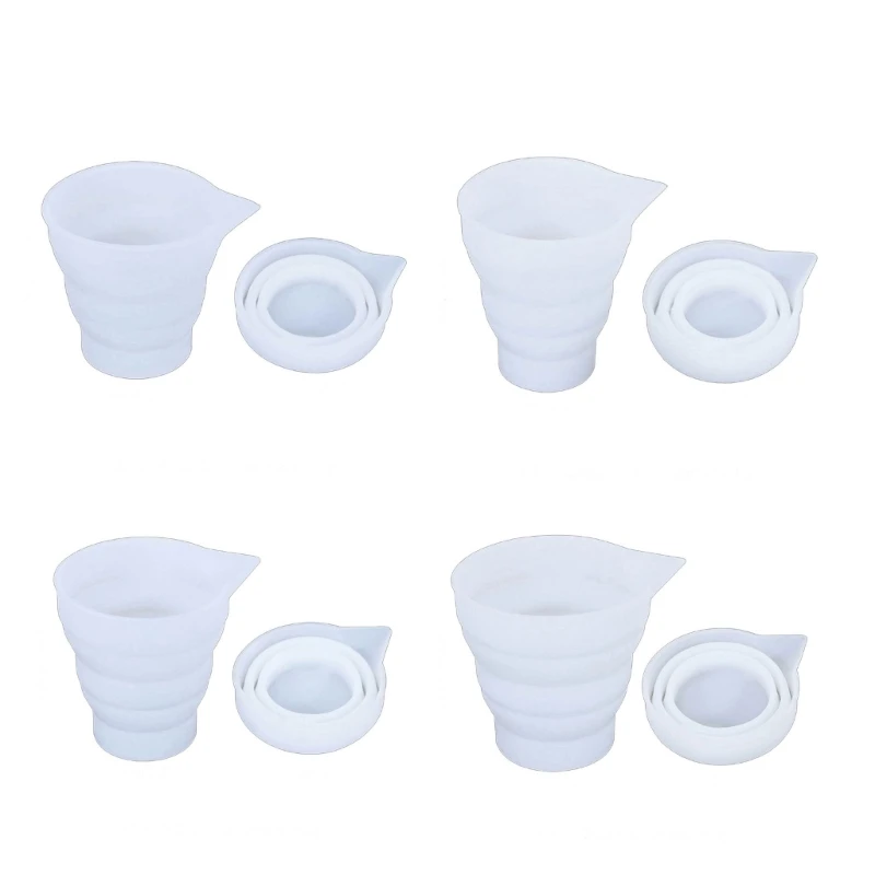 

Silicone Measuring Cup Mold Non Mixing Cups for DIY Craft Epoxy Resin Casting Molds Folding Resin Measure Cup Mold