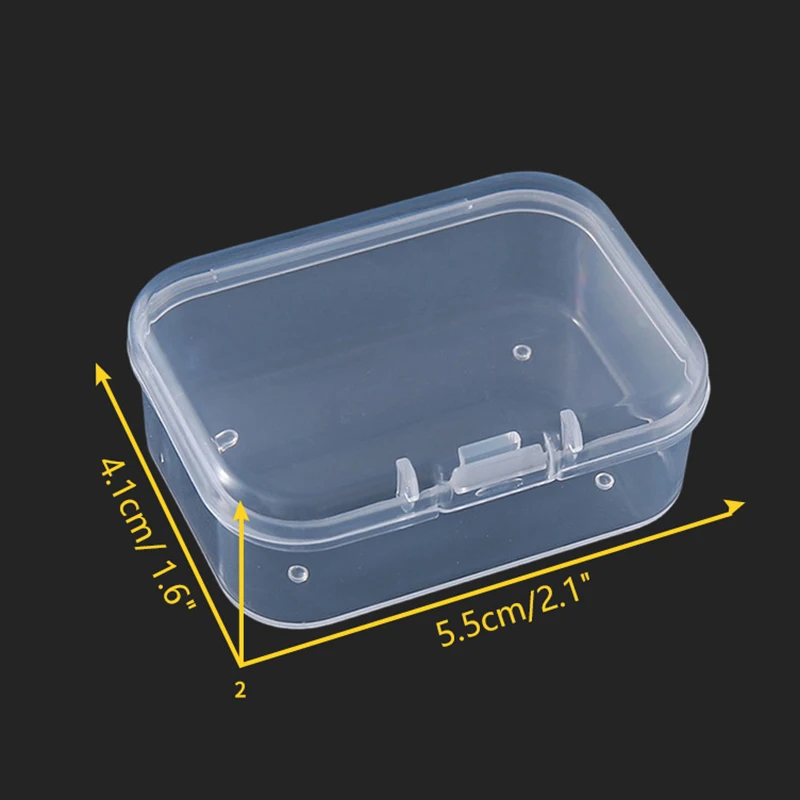 2PCS Transparent Storage Box Square Small Items Case Packing Boxes Jewelry Beads Container Sundries Organizer Fishing Tools