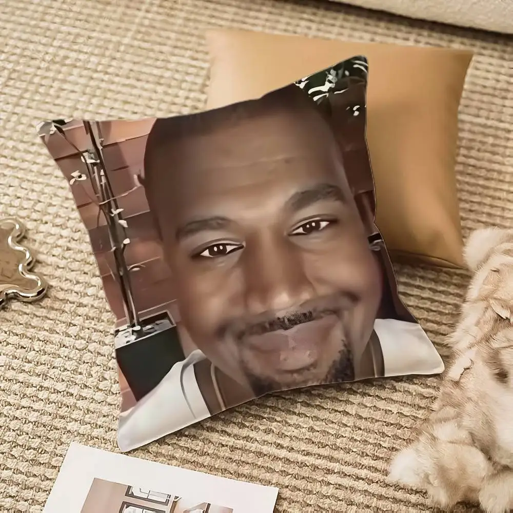 مضحك K-Kanyes W-Wests كيس وسادة مكافحة الغبار المخدة غير مرئية سستة حريري أفخم أريكة #3