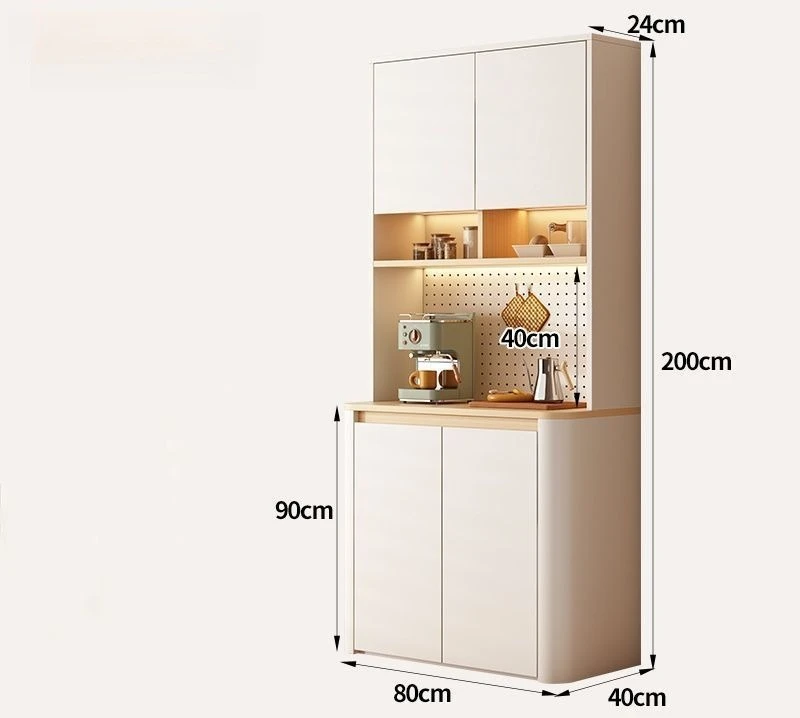 Cream Wine Cabinet Integrated Round Living Room Home Kitchen Rounded Log Wind Side Shelf Hole Board Against