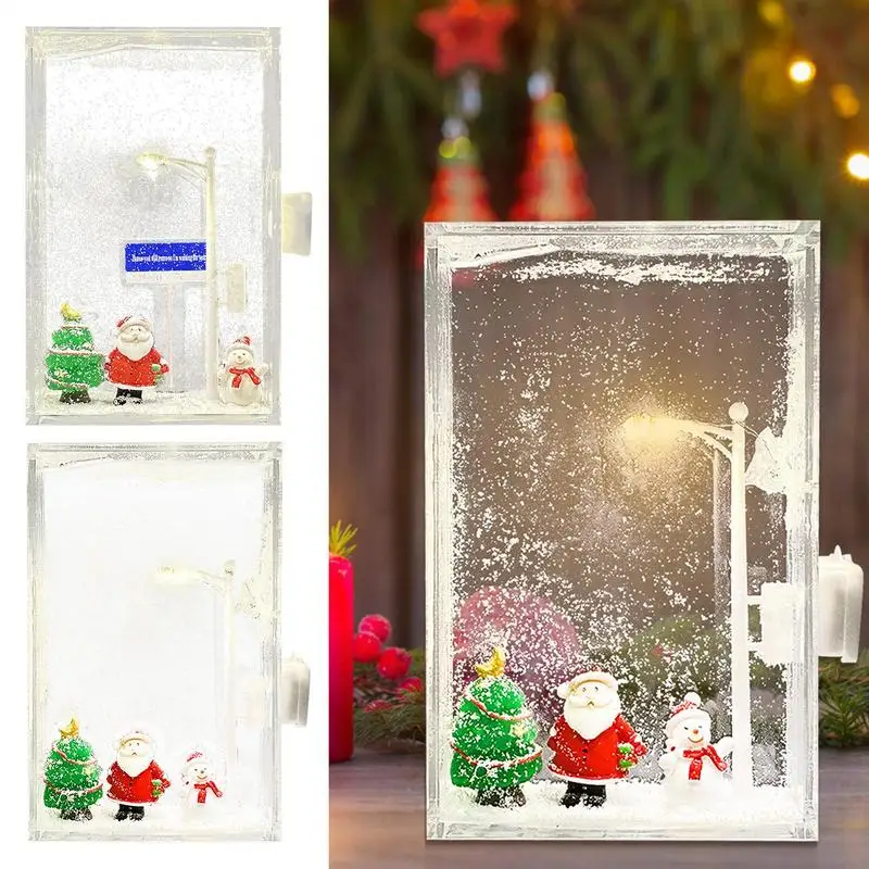 

Christmas Snow Scene Street Light Snowy Flowing Night Handmade DIY Christmas Lights Christmas Desktop Decor Christmas Gifts
