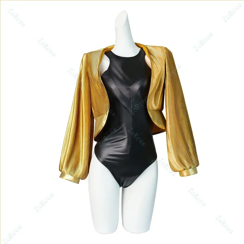 Game Atomic Heart Natasha Cosplay Costume Twins Dancers 30Cm Long Golden Heat Resistant Wig Halloween Jumpsuit Coat F CMM221