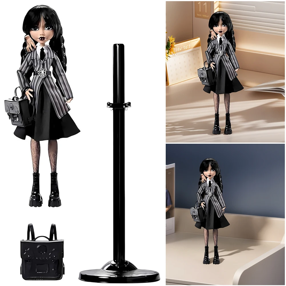 

Girl in Black Statue Girls Sculpture with Backpack Table Collectible Decorations Gothic Style Desktop Ornaments for Kids Adults