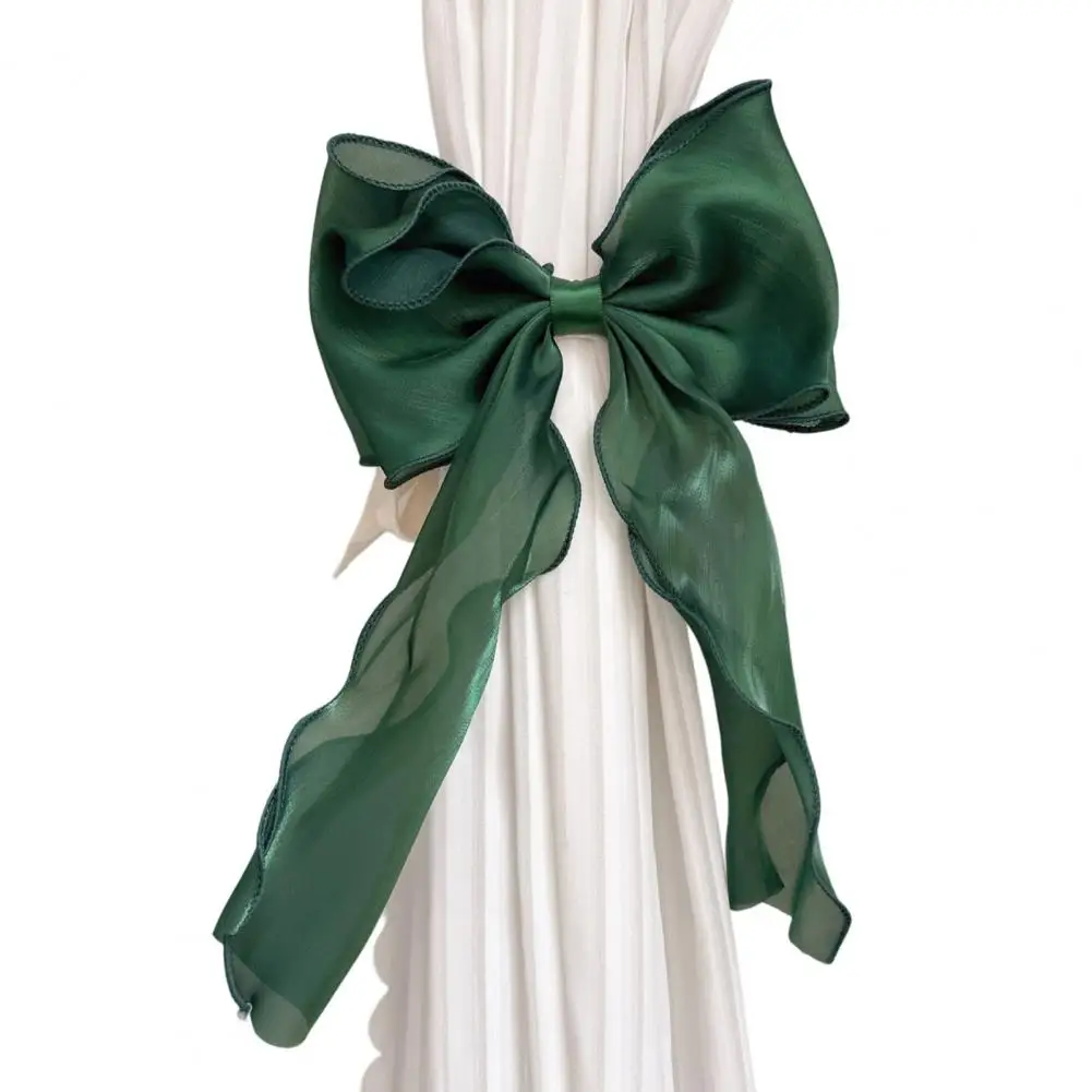 Decorative Curtain Holdbacks Silky Bow Curtain Tiebacks Decorative Window Drapery Holders Elegant Fabric Curtain for Home