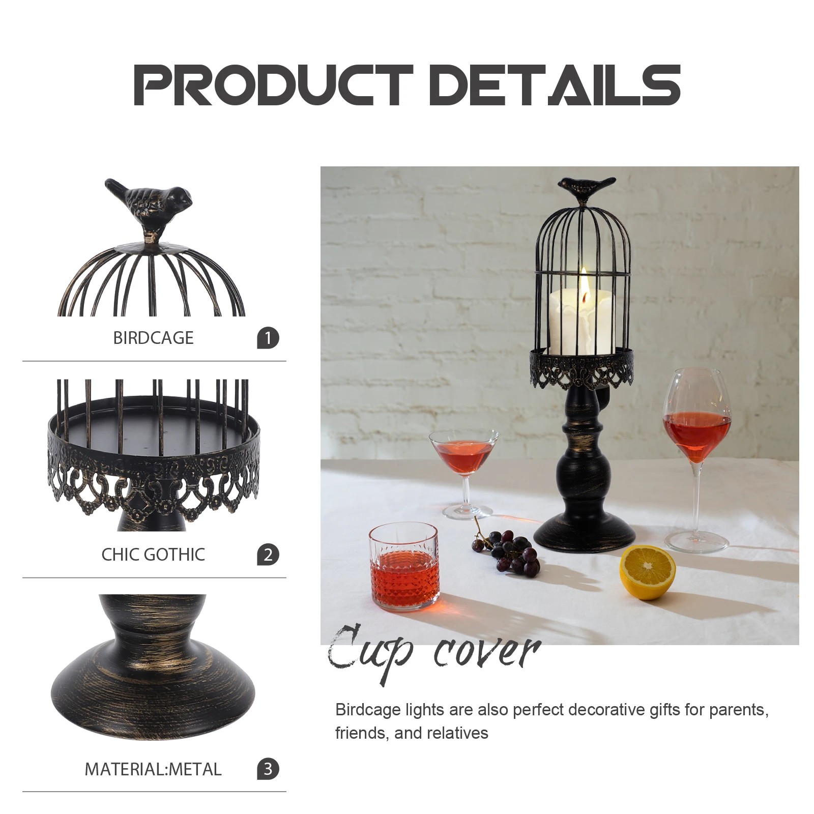 

2pcs Vintage Bird Cage Holders Retro Iron Wedding Decor Tealight Dining Table Centerpieces Romantic Gifts