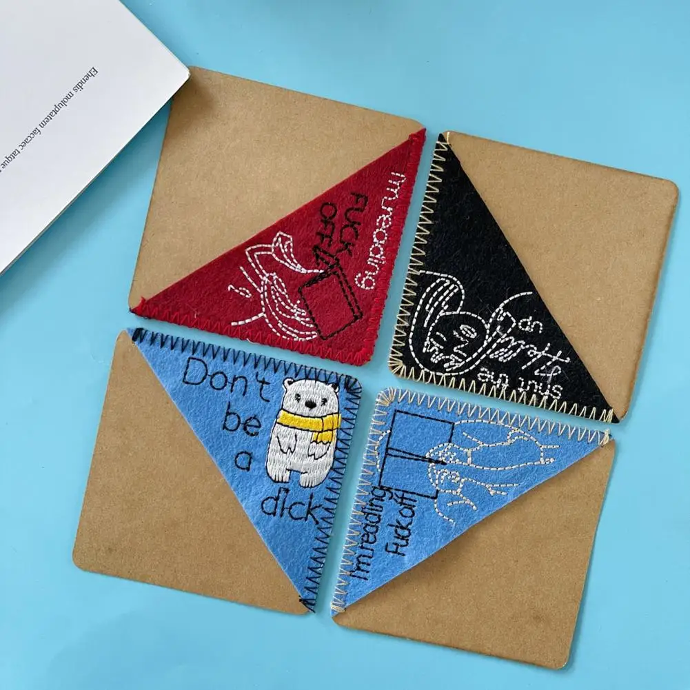 1/4 шт., Закладка-книжка из войлока с цветочной вышивкой