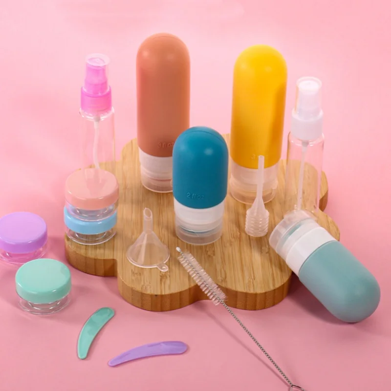 17 قطعة مجموعة زجاجات السفر مانعة للتسرب المحمولة إعادة الملء أدوات الزينة الشامبو مكيف غسول السائل زجاجات فارغة الحاويات #2