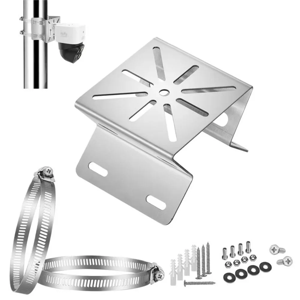 Camera Mount With Adjustable Stainless Steel Rings Heavy Duty General Pole Mount For CCTV Solar Panels/LED Lights Camera Mount