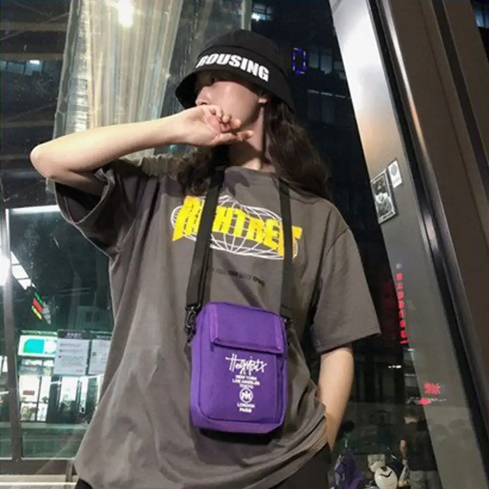 

Простая мужская сумка на ремне в корейском стиле, кошельки на молнии, мини-сумка через плечо, однотонная сумка через плечо с буквами на каждый день