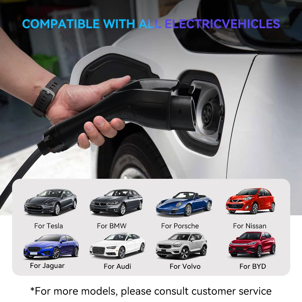 JDMEX 7KW EV Charger Portable Type2 GB/T 32A 1Phase EVSE Wallbox Charging for Electric Vehicle With Wireless APP Control Type1