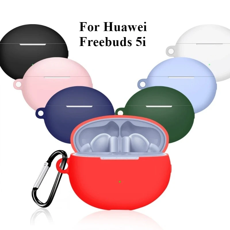 

Silicone Protective Case Shockproof Anti-Scratch Headphone Protector with Hook Headphone Accessories For Huawei Freebuds 5i Case