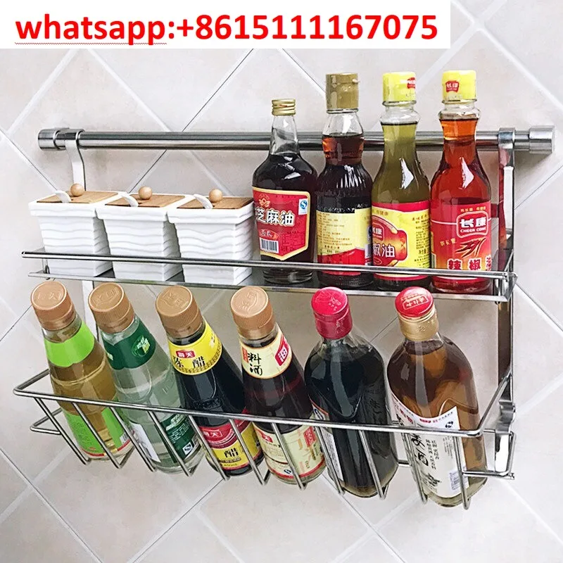FLYOU 304 Stainless Steel Wall Mounted Kitchen Spice Rack Organizer