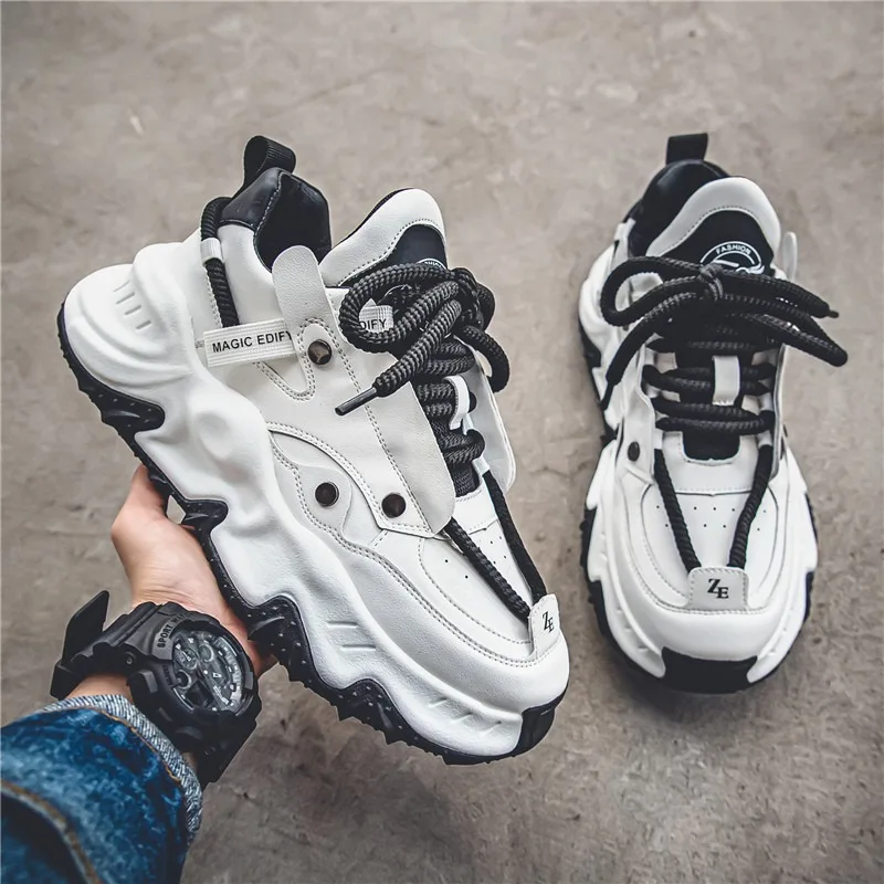 man trainers fashion sports running shoes designer popcorn casual sneaker board shoes mens thick-soled chunky sneakers