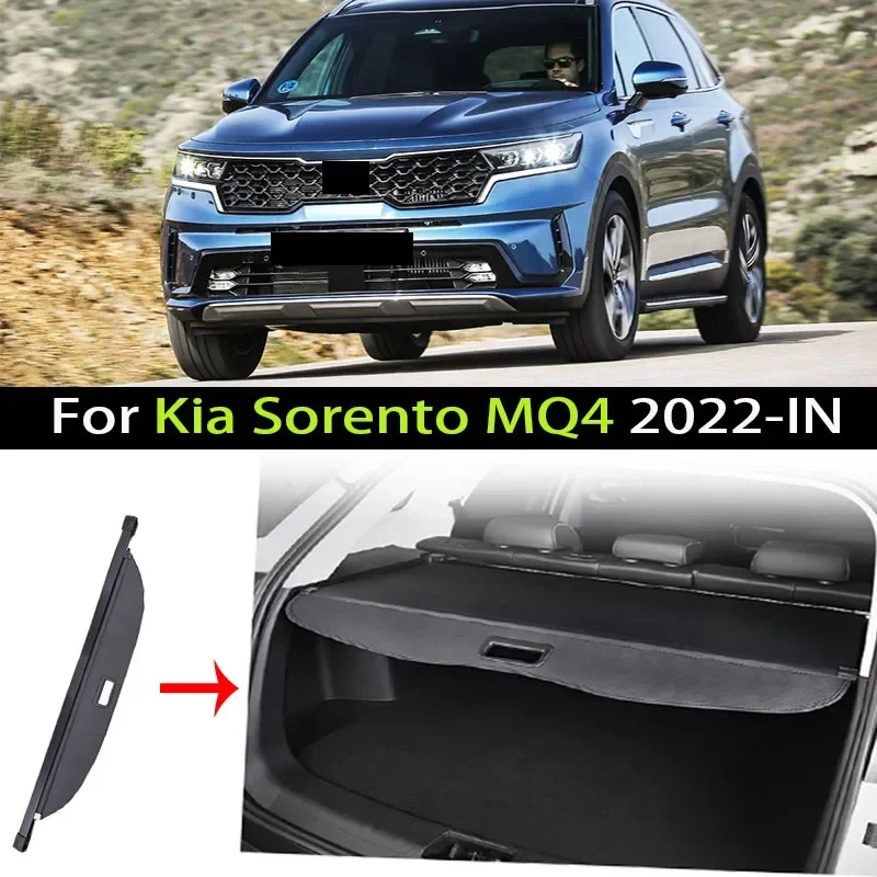 

Car Trunk Cargo Cover For Kia Sorento MQ4 2022 2023 2024-IN Luggage Storage Security Shield Curtain Partition Mat Accessorie