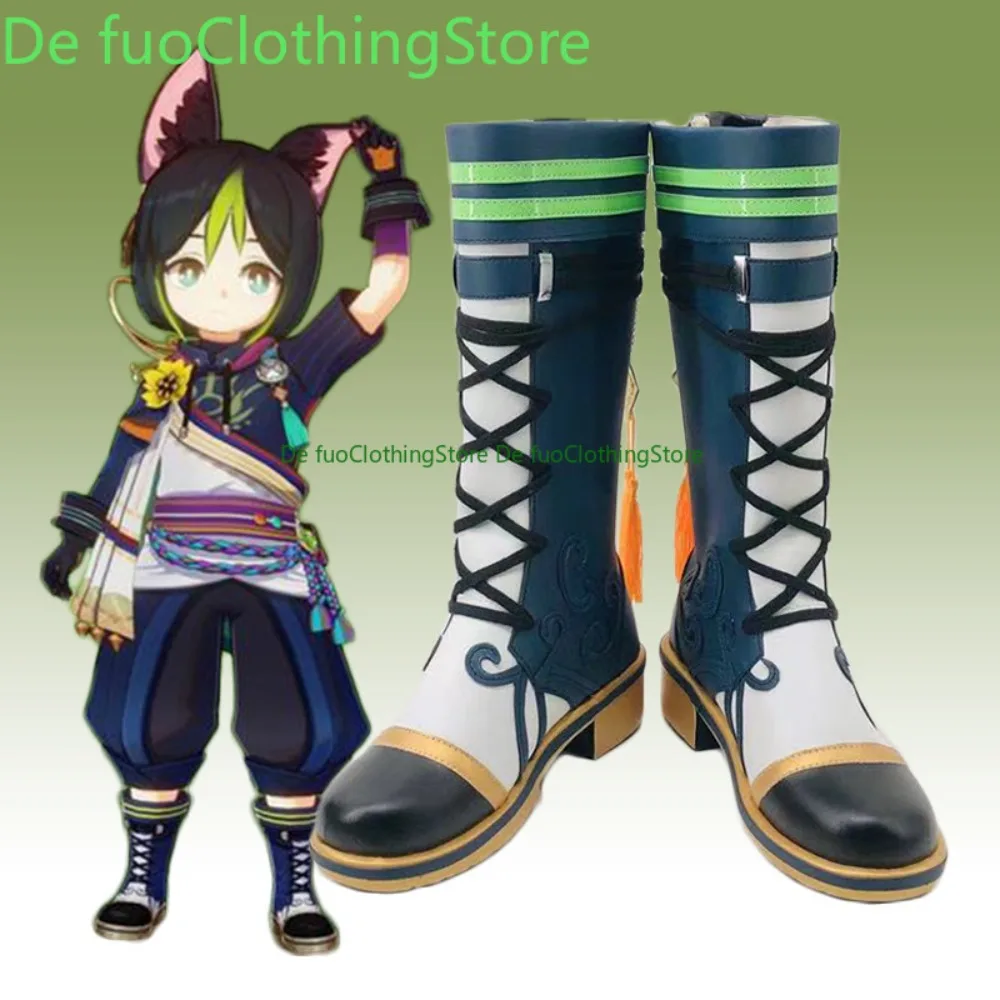 DefuoClothing Genshin Impact Tighnari Cosplay chaussures Anime bottes Anime jeu chaussures et bottes de jeu de rôle fête d'halloween