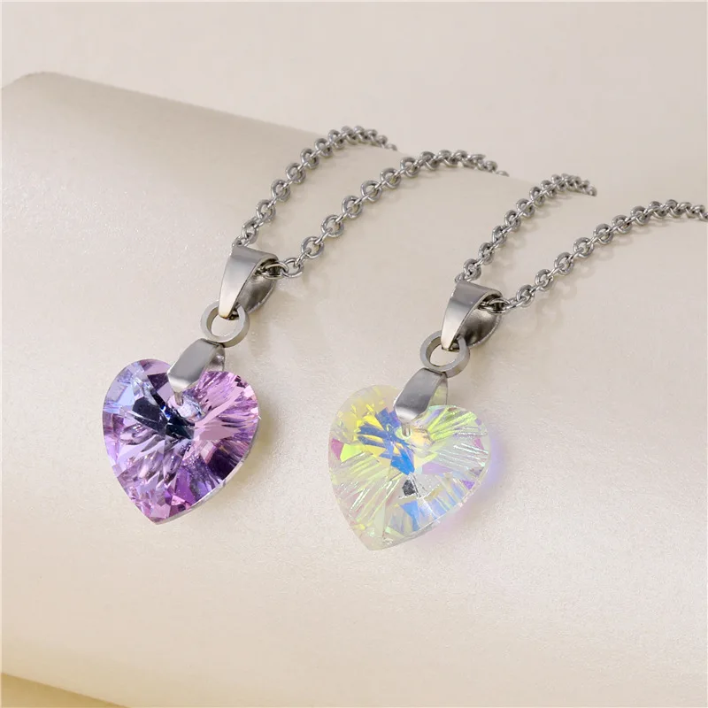 Fashion Film TITANIC Heart Of the Ocean Necklace Sea Heart With Unique   Purple Crystal Chain For Best Women Party Jewelry Gift