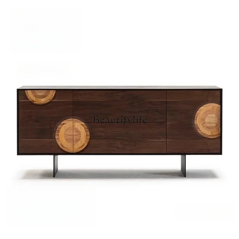 

yj5 French retro solid wood cabinet, antique dining side cabinet, living room integrated against the wall