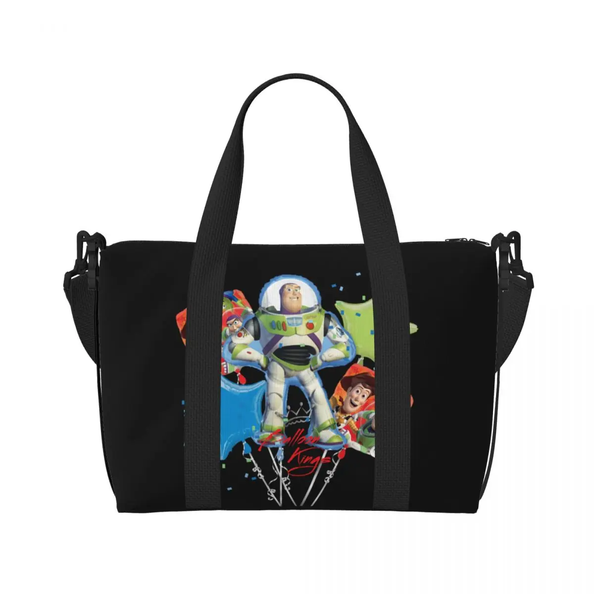 Custom Toy Story Woody Buzz Lightyear Beach Tote Bag Women Extra Large Gym Carry On Aliens Cartoon Travel Shopping Bags