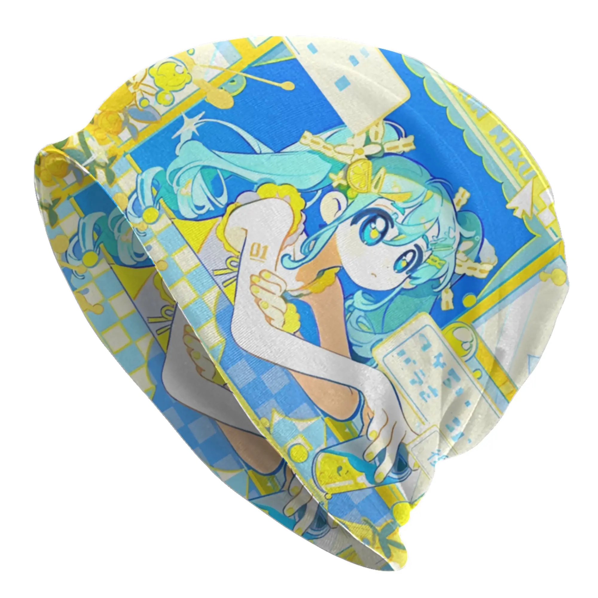 Hatsuned Mikues Cartoon Bonnet Hats  Fashion Knitting Hat For Men Women Winter Warm Voice Anime Skullies Beanies Caps