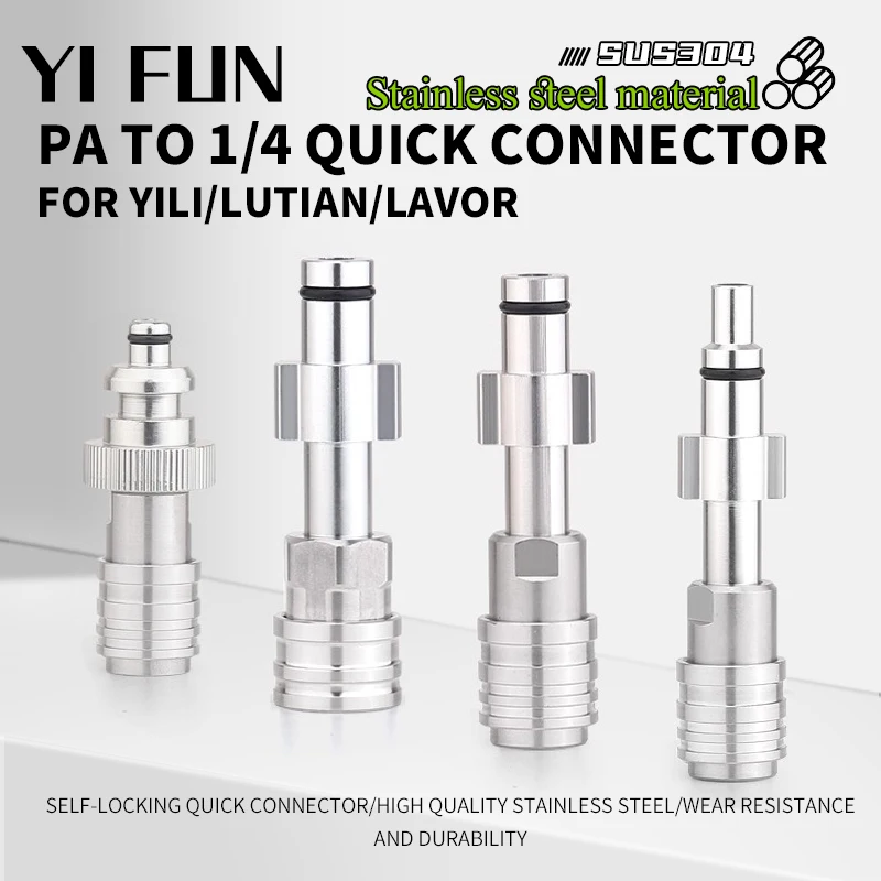 

адаптер на пистолет автомойки адаптер для мойки высокого давленияАксессуары для автомойки Автомойка высокого давления PA до 1/4, быстрый разъем, водяной пистолет, самоблокирующийся адаптер головки пистолета-распылителя