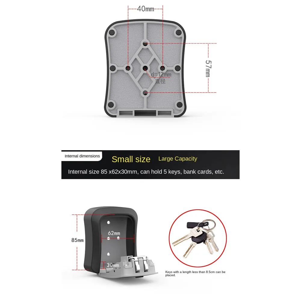 صندوق قفل مفاتيح مثبت على الحائط برمز ، مجموعة مكونة من 4 أرقام ، صندوق قفل المفاتيح ، تخزين مفاتيح المنزل ، الحماية الأمنية