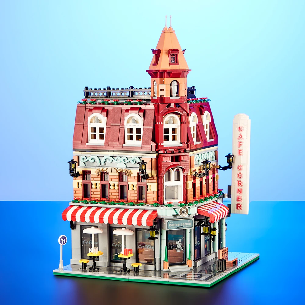 Mini mattoni European Café Corner Villa Store House Building Blocks 10182 City Street View Scene Model Boy assemblare Toy kid Gifts