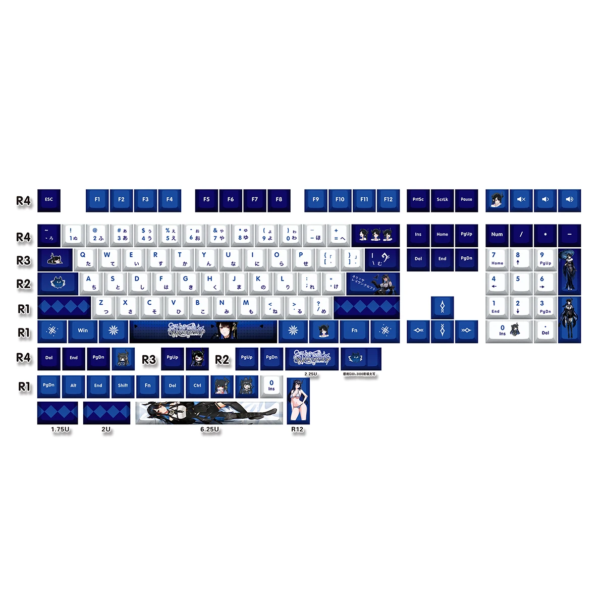 Nerissa Ravencroft 132 Key Cap Vtuber Hololive Key Cover PBT DYE Sublimation Cherry Cross Axis Switch Keycap Mechanical Keyboard