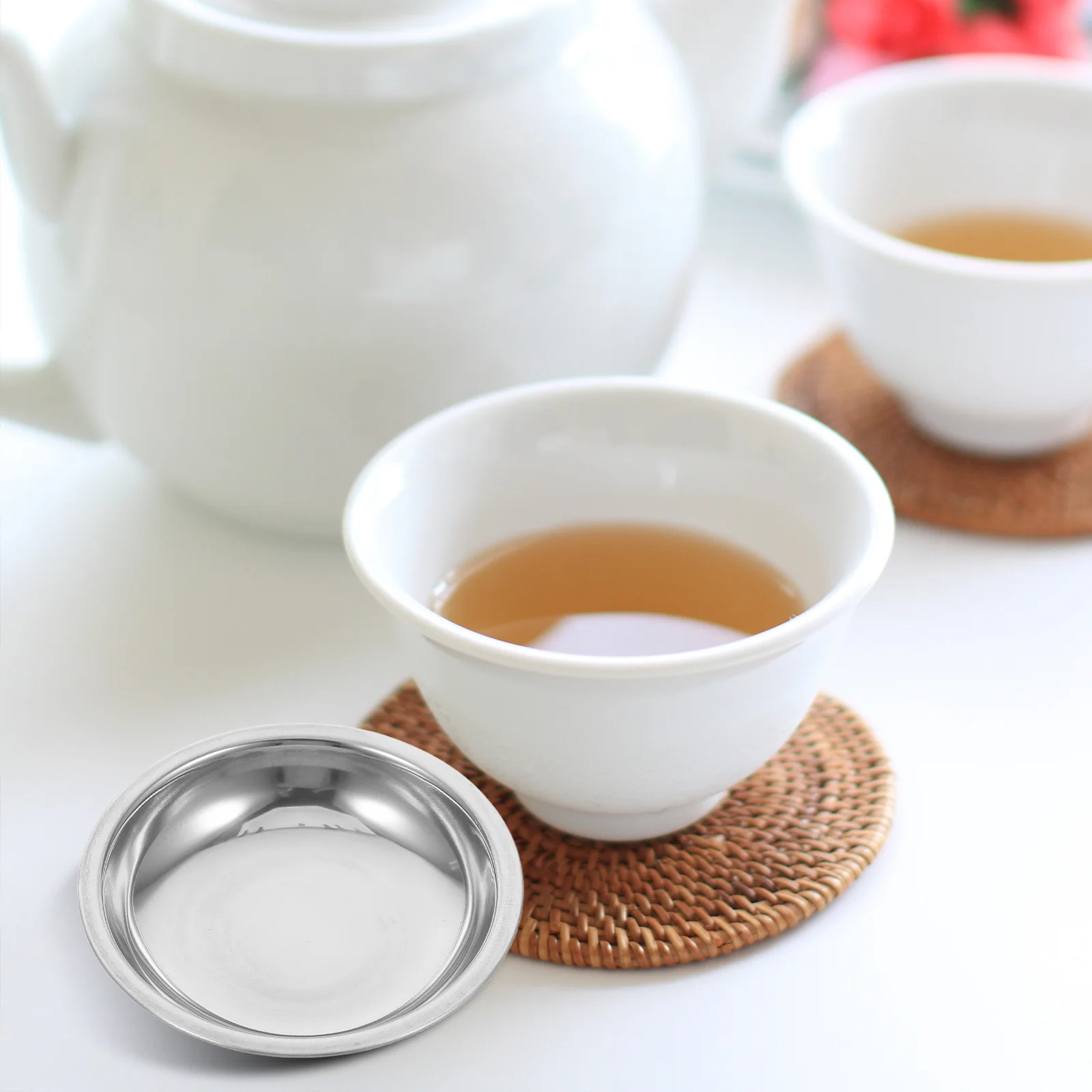 

6Pcs Stainless Steel Tea Bag Saucer Coasters Drip Tray Holder Plate For Loose Leaf Infuser Accessories