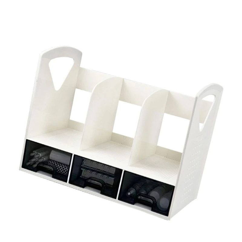 ชั้นวางหนังสืออเนกประสงค์ Bood End พร้อมลิ้นชักเลื่อน 3 ลิ้นชักจัดหนังสือ 3 ช่องชั้นวางหนังสือนิตยสาร