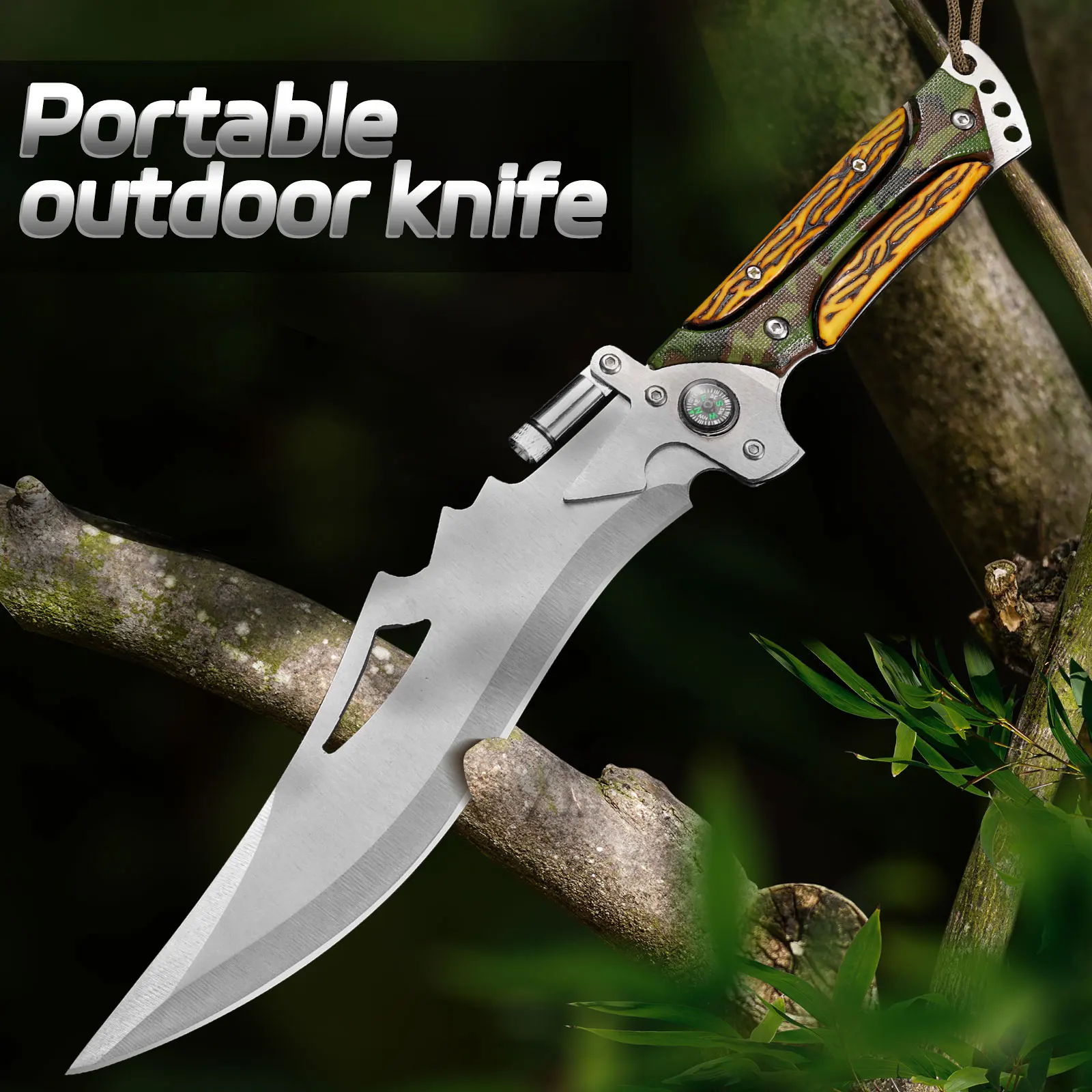 1pc Wilderness Survival Knife, Self-Defense, EDC Fixed Blade, Outdoor Military Tactical Knife and Survival Knife