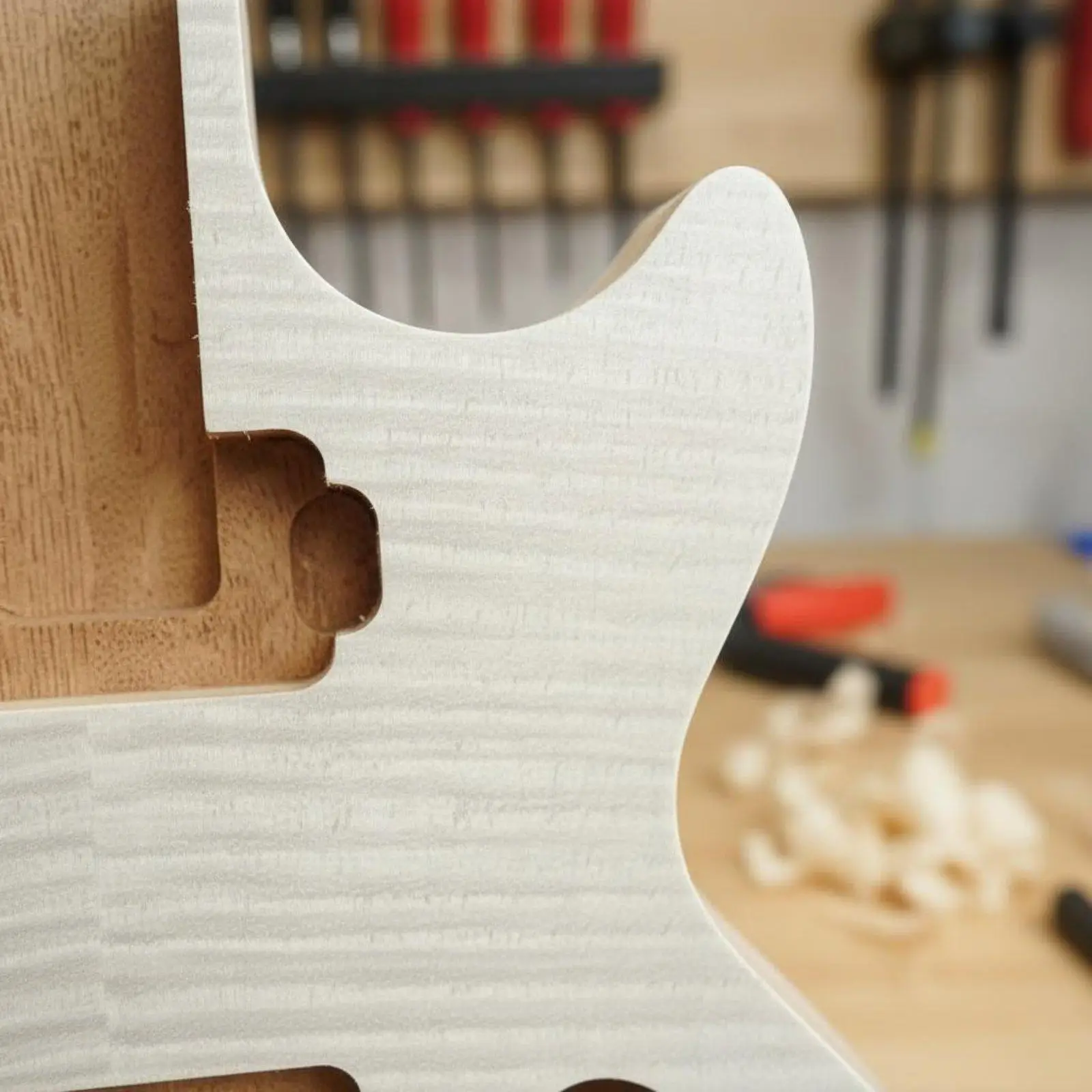 Premium Mahogany Electric Body Unfinished Guitar Kit Maple Top F Hole Semi Hollow for DIY Guitar Luthier Projects