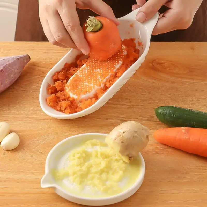 Grinder Hand Action Ceramic Grinding Ginger Clay Artifact Bowl Wipe Convenient with Brush Head Ginger Juice Garlic Grinder