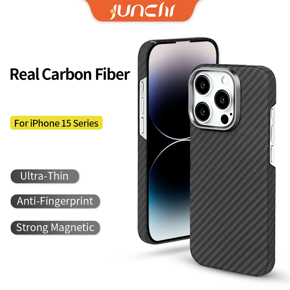 For Magsafe Magnetic Carbon Fiber Case For iPhone 15 Pro Max Cover 1500D Ultra Thin Aramid Fiber Cases for iPhone 15 15 Pro