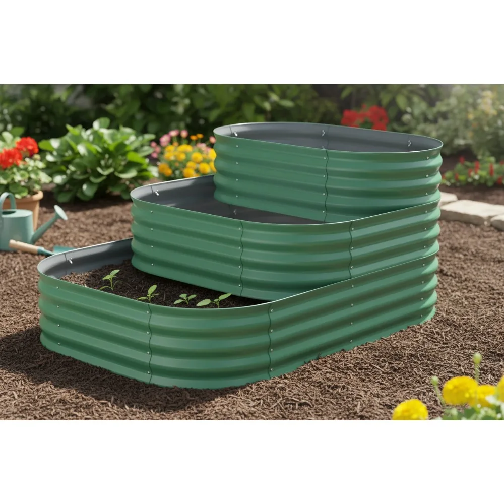 

Large Galvanized Raised Garden Bed Kit 61x42x31in Outdoor Planter Box for Vegetables Herbs Flowers