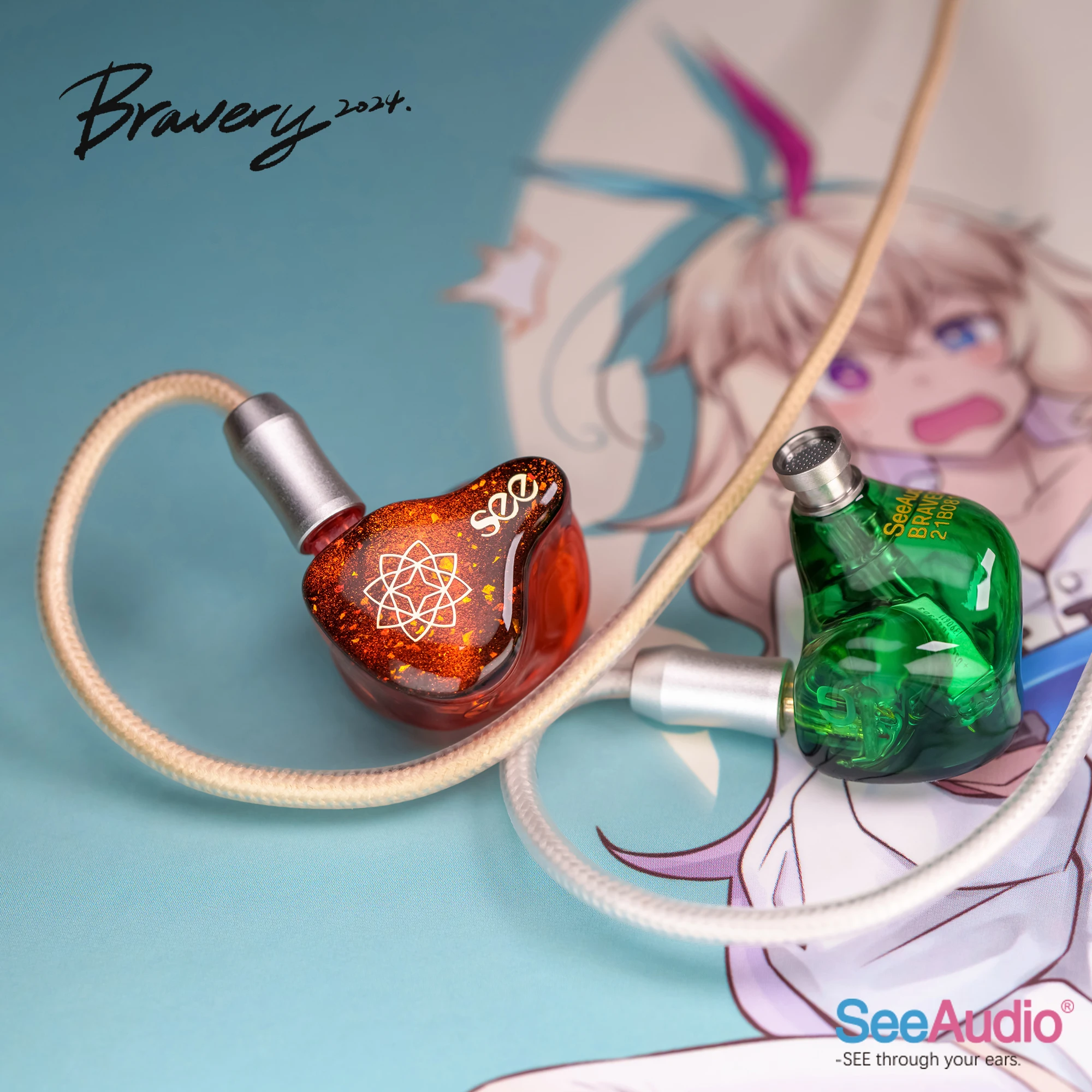 SeeAudio Bravery24 4 Balanced Armature Hifi In-Ear Earphones IEM with 3 in 1 Detachable Cable Headset Bravery 24