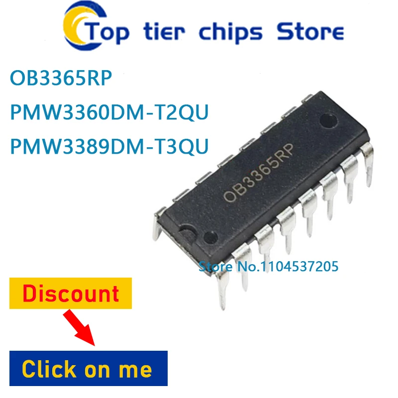 1PCS~10PCS/LOT  OB3365RP PMW3360DM-T2QU PMW3389DM-T3QU DIP 100% NEW