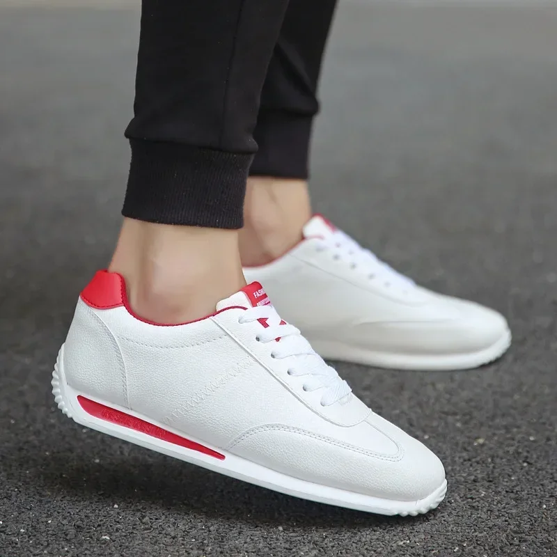 

New PU Leather Sneakers Men Comforthable Vulcanized Shoes 2025 Trend Boys Sport Sneakers Mens Casual Shoes Fashion School Tennis