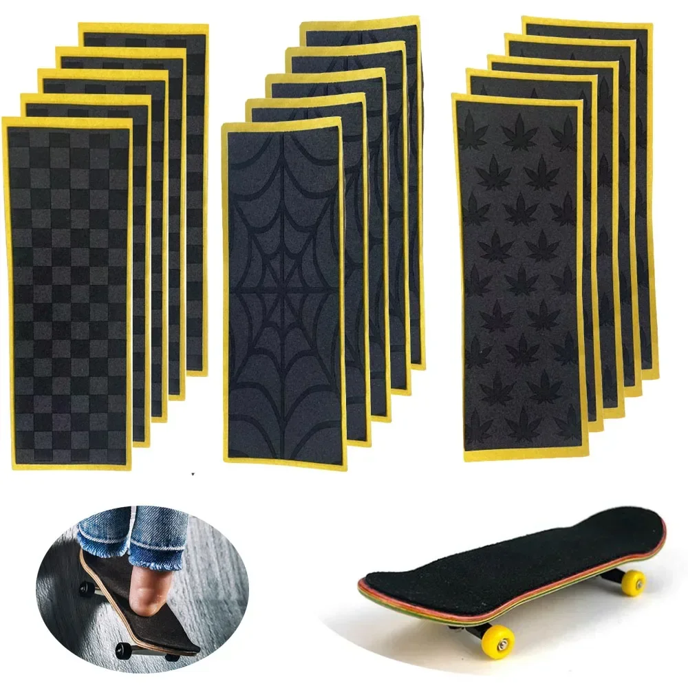 Fingerboard Foam Grip Tapes For Finger SkateBoard Anti-slip Wooden Fingerboard Deck Adhesive Tape Stickers Black Mat 38mmX110mm