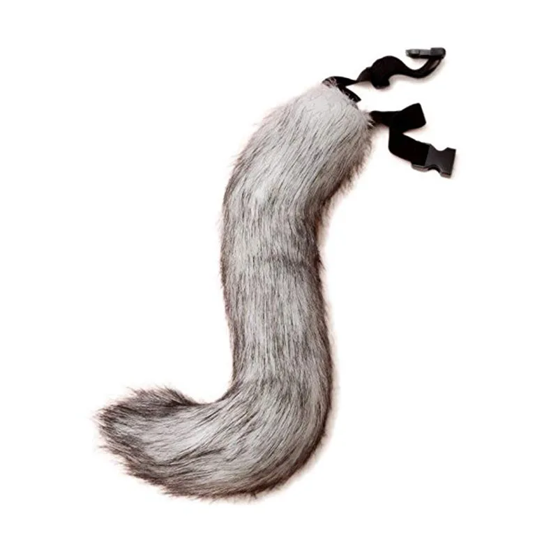 Pink Imitation Fur Fox Long Tail 50Cm Cat Animal Furry Cosplay Halloween Party Costumes Prop Animal Tail Performance Accessories