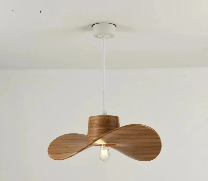 

Nordic ceiling fan light wooden cowboy hat fan simple luxurious ventilador de techo lampara de techo bedroom 샤오미 선풍기