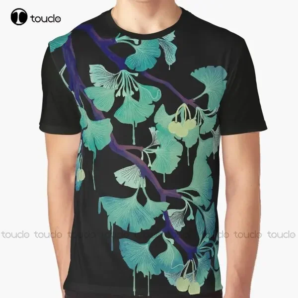 

O Ginkgo (On Black) Graphic T-Shirt Digital Printing Tee Shirts Streetwear Xxs-5Xl New Popular Unisex Christmas Gift