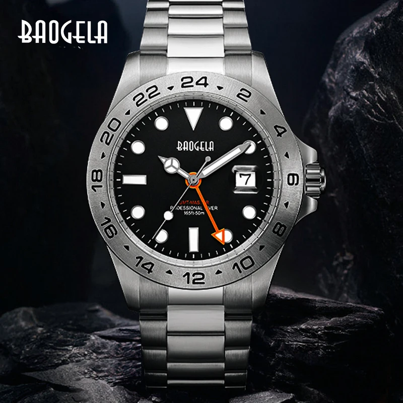 BAOGELA Men Luxury Watch 304 Stainless Steel Swiss Movement Luminous Dial 50Bar Ashion Business Relogio Masculino Wristwatch