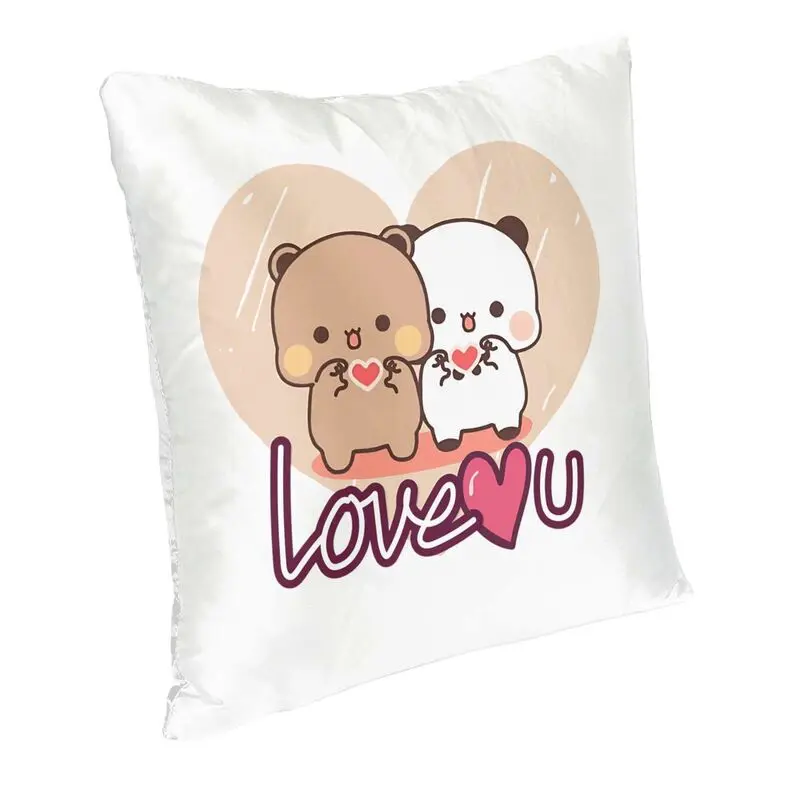 Panda And Brownie Square Pillowcover Home Decor True Love BuBu DuDu Couple Cushion Cover Throw Pillow for Living Room Printing