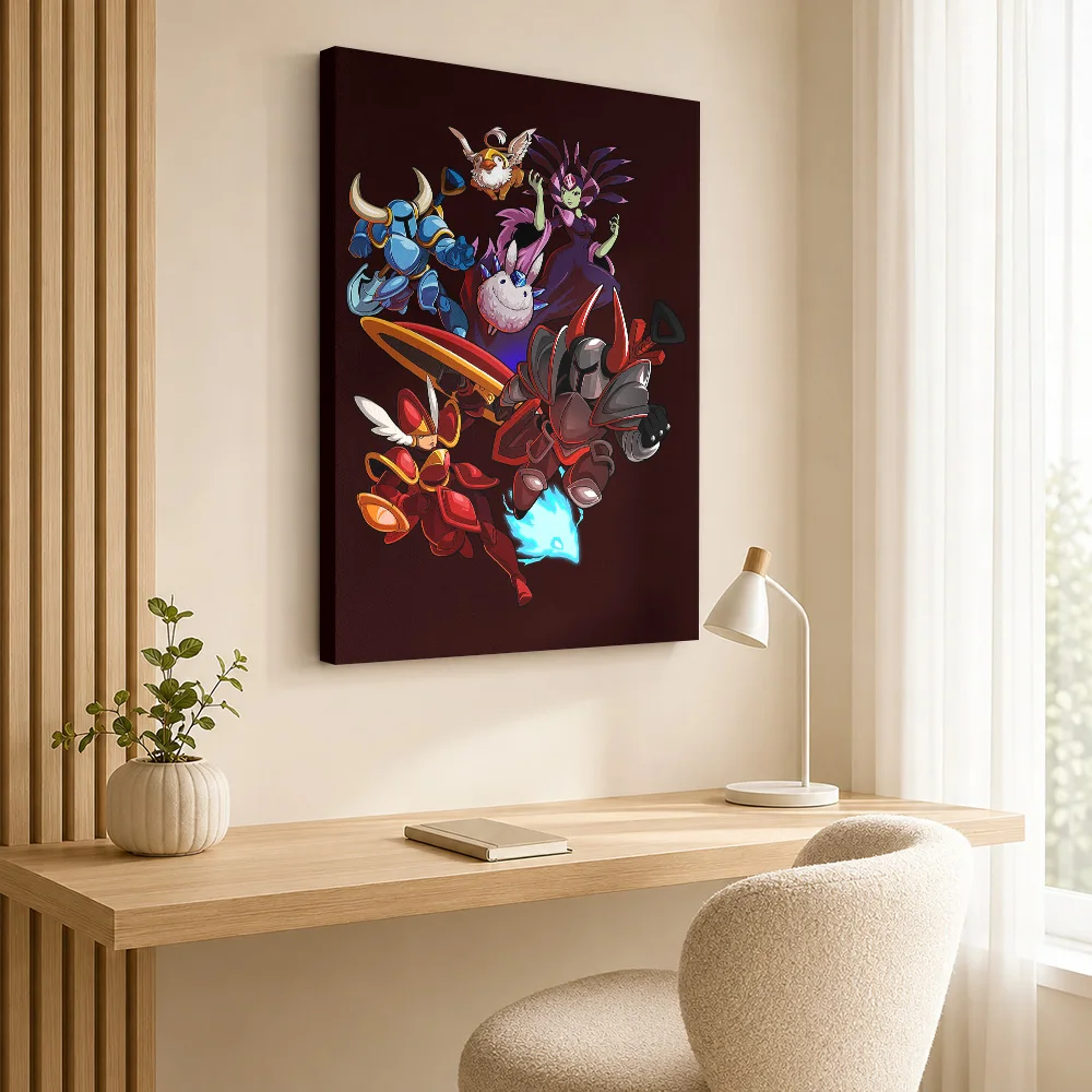 Shovel Knight Friends Versus Foes Canvas Painting Posters Gothic Style Wall Art With Personalized Photo For Teen Room Ideal Gift