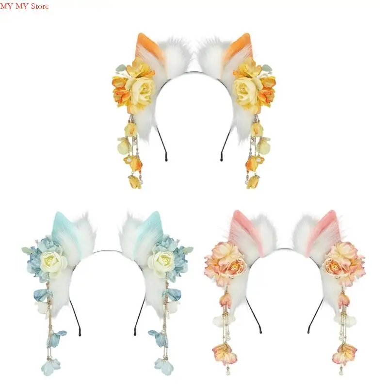 

N1HE Plush Cats Wolf Ears Headbands For Anime Cosplays Anime Costume Accessory