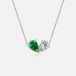 VEWANT Pear Green Clear CZ Heart Long Chain Necklace 925 Sterling Silver Pendant Choker Luxury 2024 Fine Jewelry
